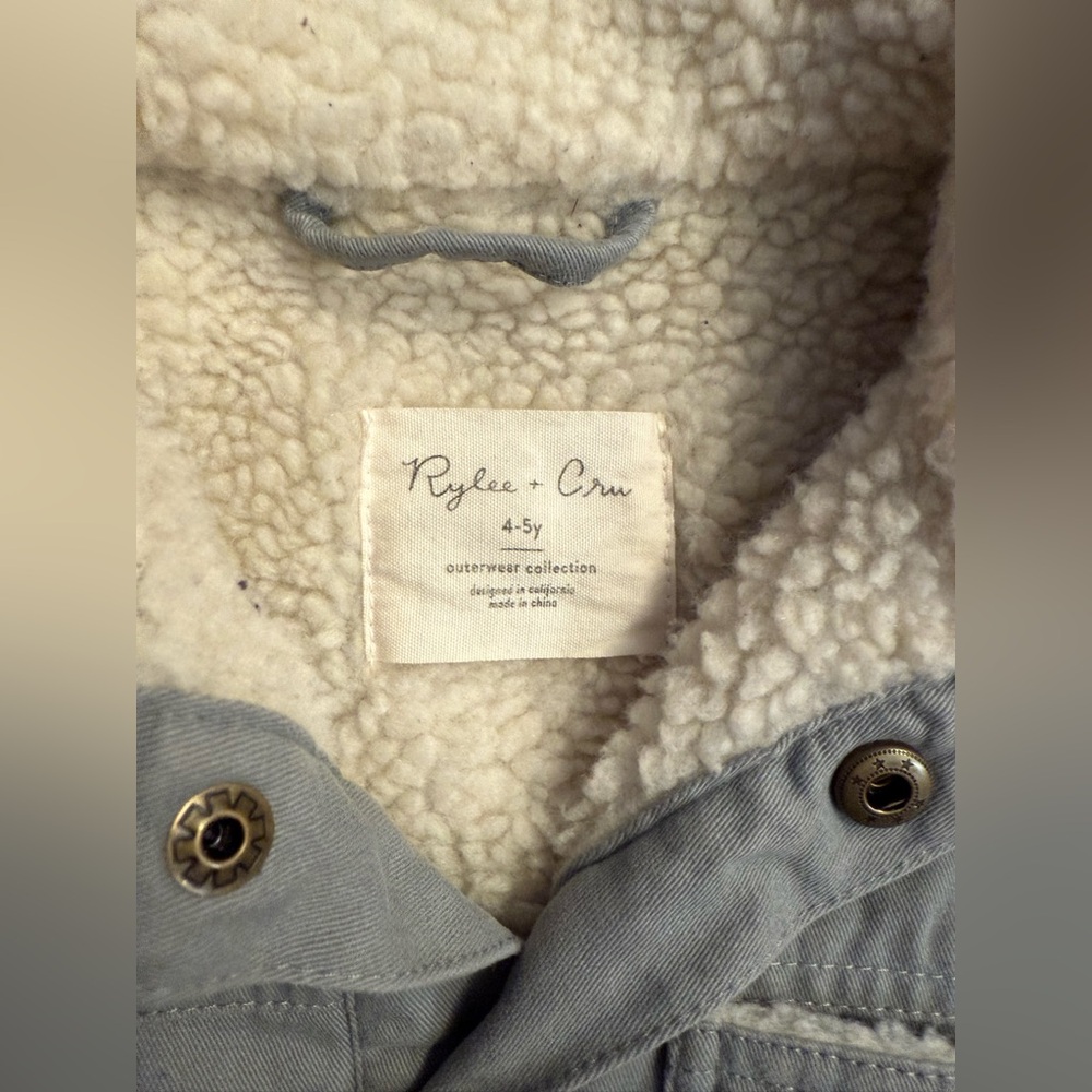 Rylee + Cru Gray Denim Jacket with Sherpa Lining - Picture 4 of 4